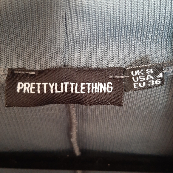 Prettylittle Thing Grey Cropped Ribbed Sweater Size 4 - Picture 2 of 4